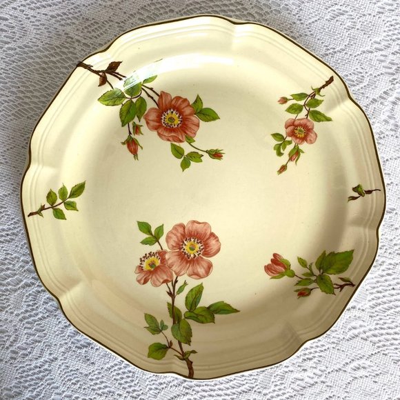Sangostone Pink Blossom Dinner Plate - Set of 2, Pink Sakura Flowers, Tan Center - Picture 2 of 5